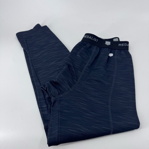 Sleek Black /Blue Boxer Brief long John / pajama pants with Contoured Pouch - Picture 3 of 9
